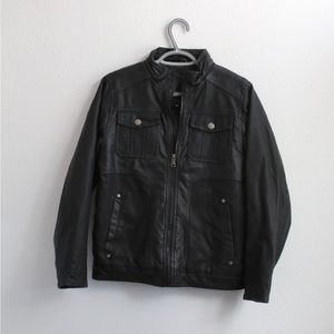 YOUTH Urban Republic Black Faux Leather Jacket Sz: L